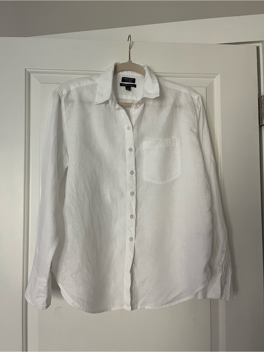 J Crew White Linen Shirt, Size 4